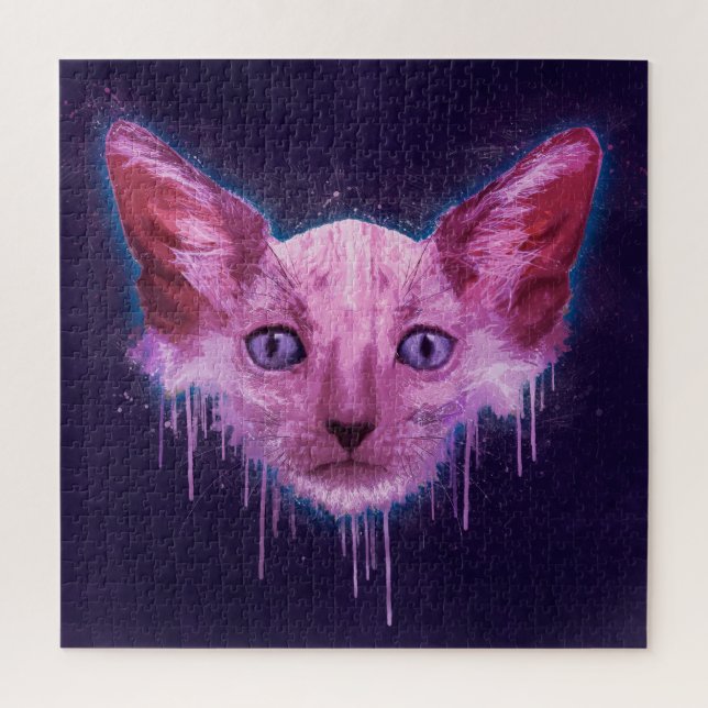 Pop Art Lykoi Werewolf Cat Jigsaw Puzzle (Vertical)