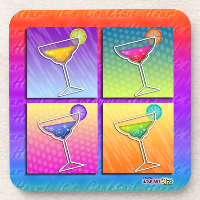 Pop Art Margaritas Cork Coaster (Front)