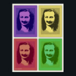 Pop Art Meher Baba Portrait Poster Print<br><div class="desc">If had known Meher Baba?  A 4 colour pop art rendering.</div>