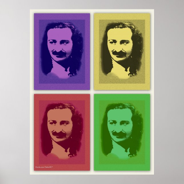Pop Art Meher Baba Portrait Poster Print (Front)