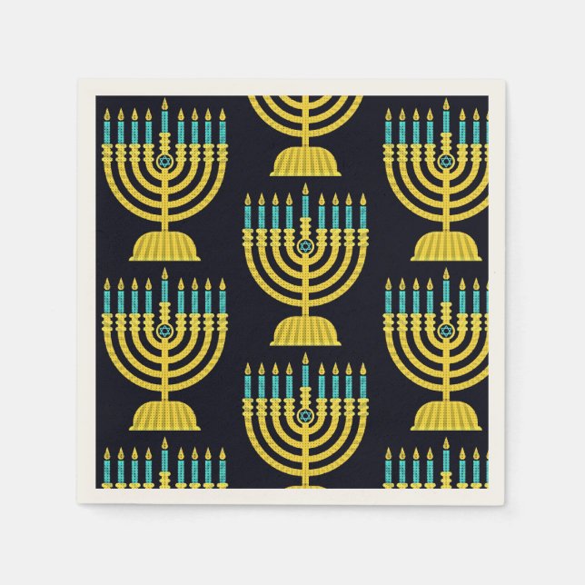 Pop Art Menorah Napkins (Front)