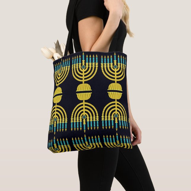 Pop Art Menorah Tote Bag (Close Up)