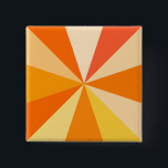 Pop Art Modern 60s Funky Geometric Rays in Orange 2 Inch Square Button<br><div class="desc">This hip,  retro 60s-inspired pop art design has psychedelic orange rays / sunbursts shooting out in a geometric pattern. This funky,  minimalist,  ultra-mod design has twelve rays in varying shades of orange. It's groovy,  baby.</div>