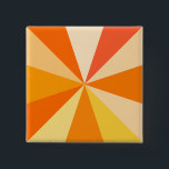 Pop Art Modern 60s Funky Geometric Rays in Orange 2 Inch Square Button<br><div class="desc">This hip,  retro 60s-inspired pop art design has psychedelic orange rays / sunbursts shooting out in a geometric pattern. This funky,  minimalist,  ultra-mod design has twelve rays in varying shades of orange. It's groovy,  baby.</div>