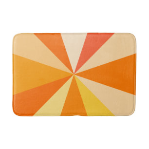 Pop Art Modern 60s Funky Geometric Rays in Orange Bath Mat