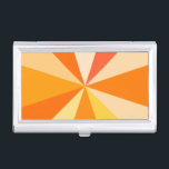 Pop Art Modern 60s Funky Geometric Rays in Orange Business Card Holder<br><div class="desc">This hip,  retro 60s-inspired pop art design has psychedelic orange rays / sunbursts shooting out in a geometric pattern. This funky,  minimalist,  ultra-mod design has twelve bright rays in varying shades of orange. It's groovy,  baby.</div>