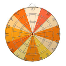 Pop Art Modern 60s Funky Geometric Rays in Orange Dartboard