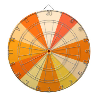 Pop Art Modern 60s Funky Geometric Rays in Orange Dartboard