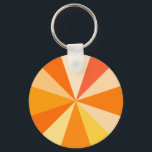 Pop Art Modern 60s Funky Geometric Rays in Orange Keychain<br><div class="desc">This hip,  retro 60s-inspired pop art design has psychedelic orange rays / sunbursts shooting out in a geometric pattern. This funky,  minimalist,  ultra-mod design has twelve rays in varying shades of orange. It's groovy,  baby.</div>