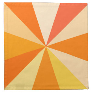 Pop Art Modern 60s Funky Geometric Rays in Orange Napkin