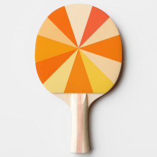 Pop Art Modern 60s Funky Geometric Rays in Orange Ping Pong Paddle