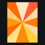 Pop Art Modern 60s Funky Geometric Rays in Orange Poster<br><div class="desc">This hip,  retro 60s-inspired pop art design has psychedelic orange rays / sunbursts shooting out in a geometric pattern. This funky,  minimalist,  ultra-mod design has twelve rays in varying shades of orange. It's groovy,  baby.</div>