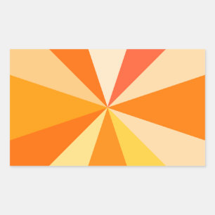 Pop Art Modern 60s Funky Geometric Rays in Orange Sticker