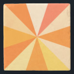 Pop Art Modern 60s Funky Geometric Rays in Orange Stone Coaster<br><div class="desc">This hip,  retro 60s-inspired pop art design has psychedelic orange rays / sunbursts shooting out in a geometric pattern. This funky,  minimalist,  ultra-mod design has twelve rays in varying shades of orange. It's groovy,  baby.</div>