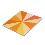 Pop Art Modern 60s Funky Geometric Rays in Orange Tile<br><div class="desc">This hip,  retro 60s-inspired pop art design has bright,  psychedelic orange rays / sunbursts shooting out in a geometric pattern. This funky,  minimalist,  ultra-mod design has twelve rays in varying shades of orange. It's groovy,  baby.</div>