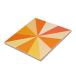 Pop Art Modern 60s Funky Geometric Rays in Orange Tile<br><div class="desc">This hip,  retro 60s-inspired pop art design has bright,  psychedelic orange rays / sunbursts shooting out in a geometric pattern. This funky,  minimalist,  ultra-mod design has twelve rays in varying shades of orange. It's groovy,  baby.</div>
