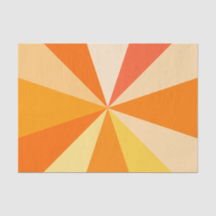 Pop Art Modern 60s Funky Geometric Rays in Orange Tissue Paper