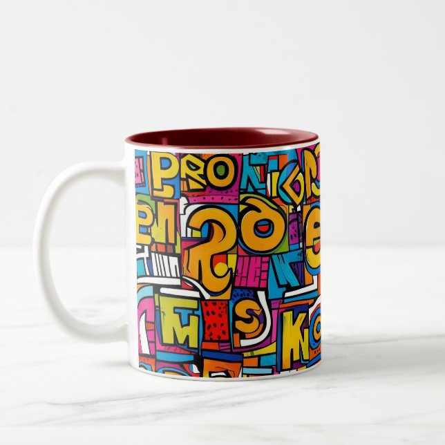 Pop art motif géométrique abstrait 28 - Mug (Gauche)