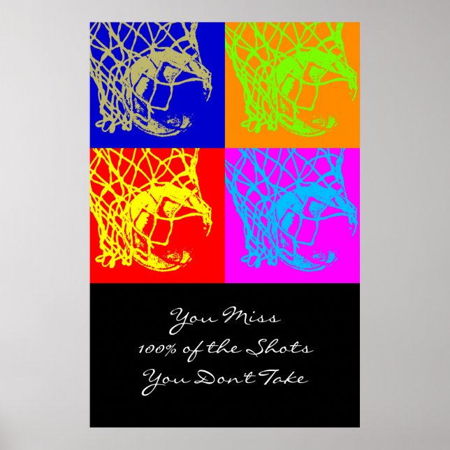 Pop Art Motivational Aim Quote Basketball Print (Front)
