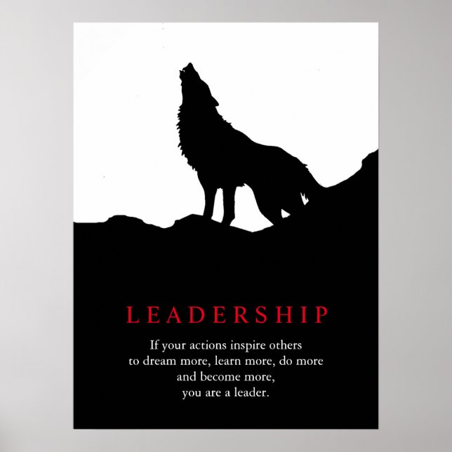 Pop Art Motivational Leadership Loup Poster (Devant)