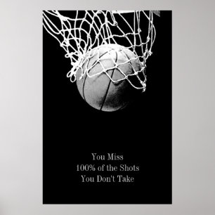 Pop Art Motivational Quote Basketball Poster
