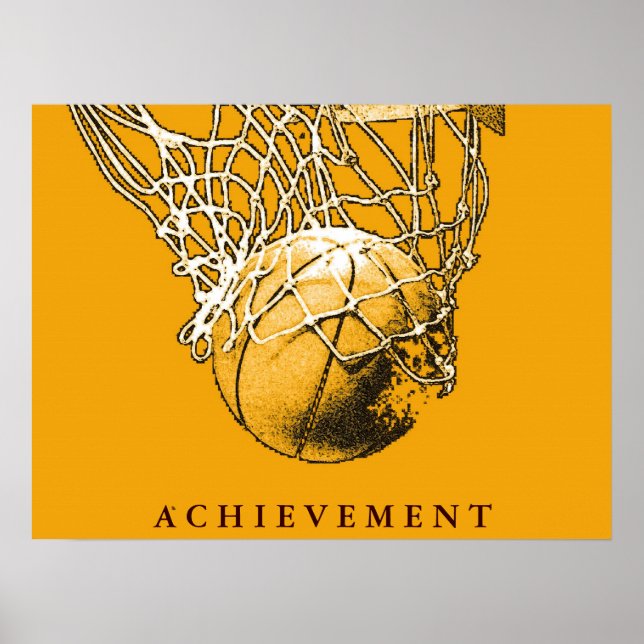 Pop Art Motivational Sport Basketball Poster (Front)