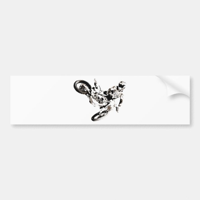 Pop Art Motocross Motorcyle Sport Bumper Sticker (Front)