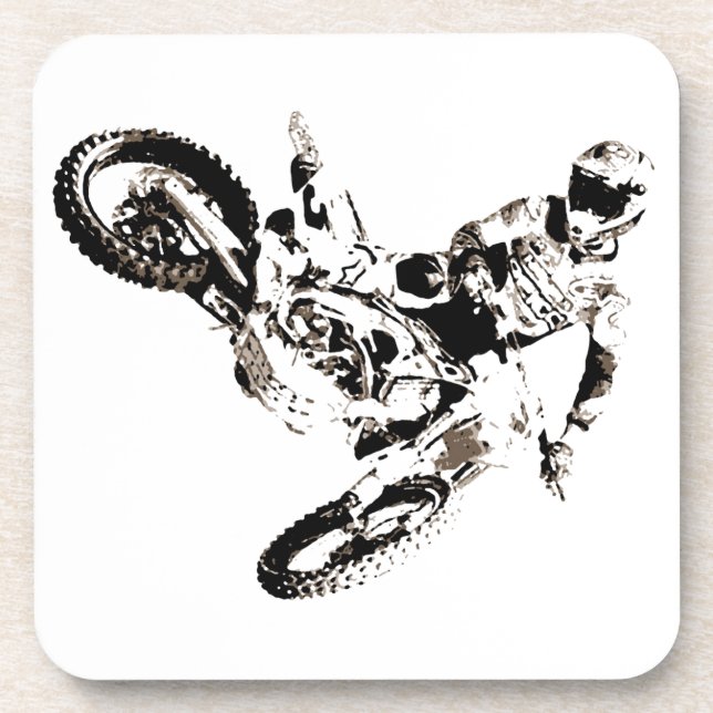 Pop Art Motocross Motorcyle Sport Coaster (Front)
