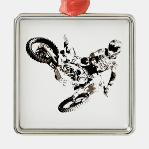 Pop Art Motocross Motorcyle Sport Metal Ornament