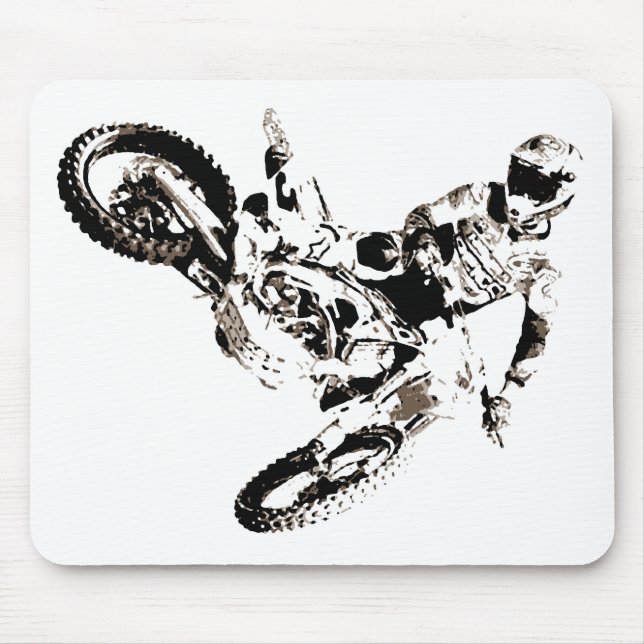 Pop Art Motocross Motorcyle Sport Mouse Pad (Front)