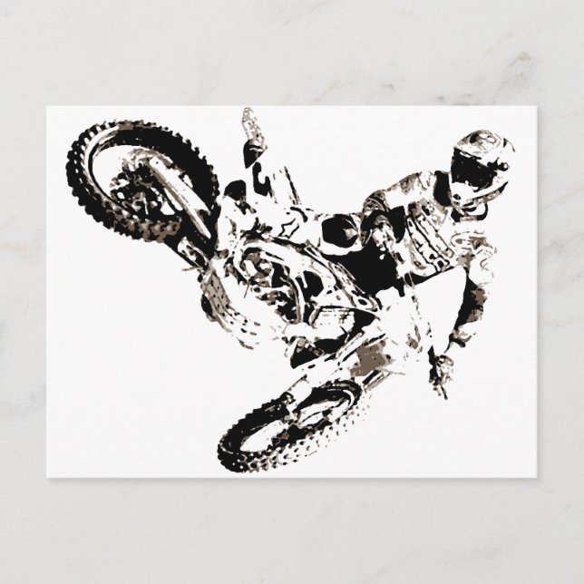 Pop Art Motocross Motorcyle Sport Postcard