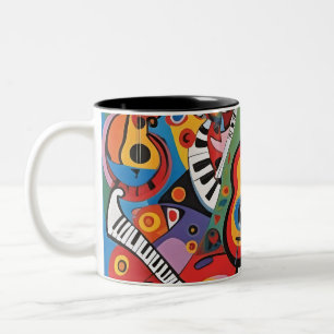 Pop art musical 001 Two-Tone coffee mug