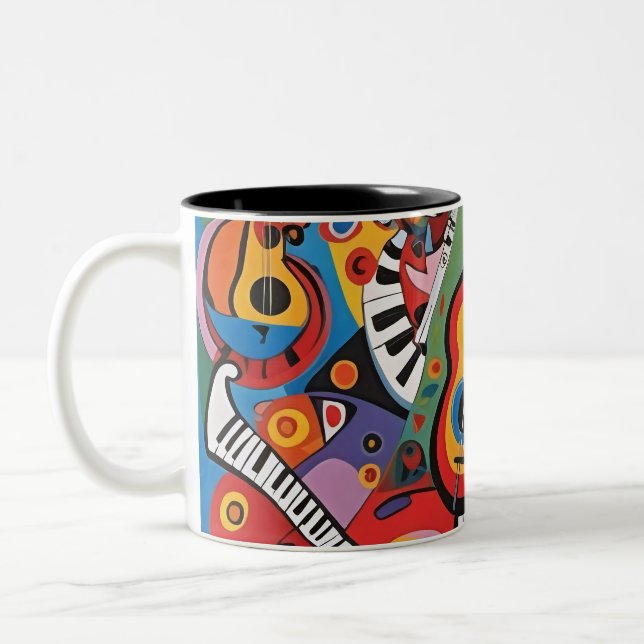 Pop art musical 001 Two-Tone coffee mug (Left)