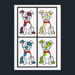 Pop Art Mutt / Bully Breed<br><div class="desc">Cute,  colourful dog drawing that I turned into this print. Mutt / Bully Breed</div>