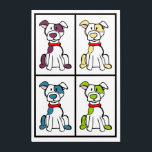 Pop Art Mutt / Bully Breed<br><div class="desc">Cute,  colourful dog drawing that I turned into this print. Mutt / Bully Breed</div>