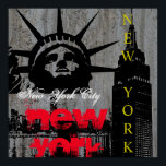 Pop Art New York City Manhattan Statue of Liberty Poster<br><div class="desc">Contemporary Pop Art Style Digital Work - Statue of Liberty,  Skyscrapers Art Poster</div>