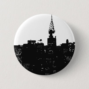 Pop Art New York Silhouette 2 Inch Round Button