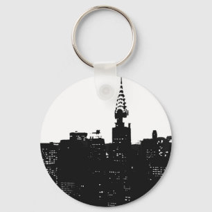 Pop Art New York Silhouette Keychain