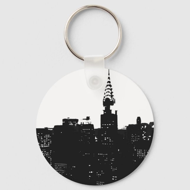 Pop Art New York Silhouette Keychain (Front)