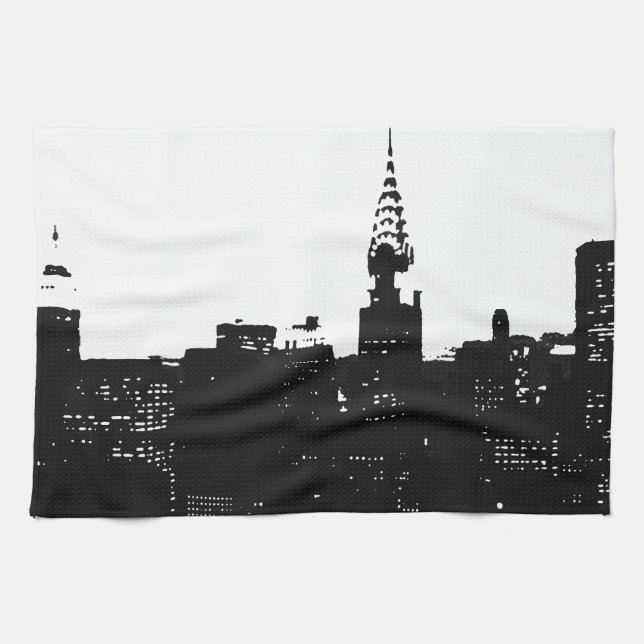 Pop Art New York Silhouette Kitchen Towel (Horizontal)