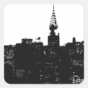 Pop Art New York Silhouette Square Sticker