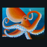 Pop Art Octopus Fine Art Print Value Poster Paper<br><div class="desc">Fine art piece by Lauren Sampson, Von Trendy Designs. Features a pointillism octopus painting. With explosive colours and rich background. Features a smooth surface with vibrant full colour printing. Using pigment-based inks (rather than dye-based inks), your photos and artwork will be printed at the highest resolution, preserving all their original...</div>
