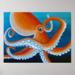 Pop Art Octopus Fine Art Print Value Poster Paper<br><div class="desc">Fine art piece by Lauren Sampson, Von Trendy Designs. Features a pointillism octopus painting. With explosive colours and rich background. Features a smooth surface with vibrant full colour printing. Using pigment-based inks (rather than dye-based inks), your photos and artwork will be printed at the highest resolution, preserving all their original...</div>