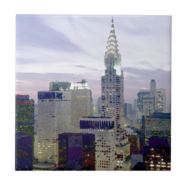 Pop Art Oil Paint Effect New York Tile (Front)