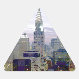 Pop Art Oil Paint Effect New York Triangle Sticker