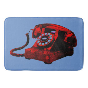Pop Art Old Desk Telephone Box Bath Mat