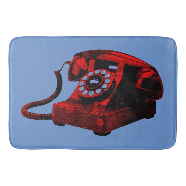 Pop Art Old Desk Telephone Box Bath Mat (Front)