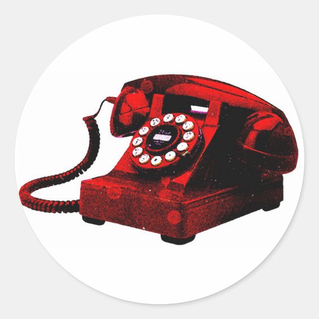 Pop Art Old Desk Téléphone Box Sticker (Devant)