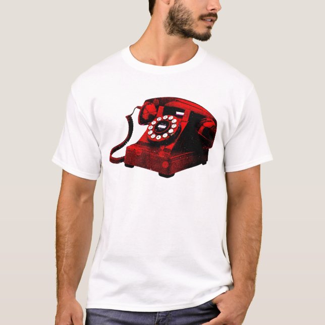 Pop Art Old Desk Telephone Box T-Shirt (Front)