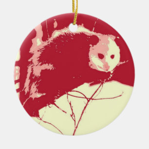 Pop Art Opossum Ceramic Ornament